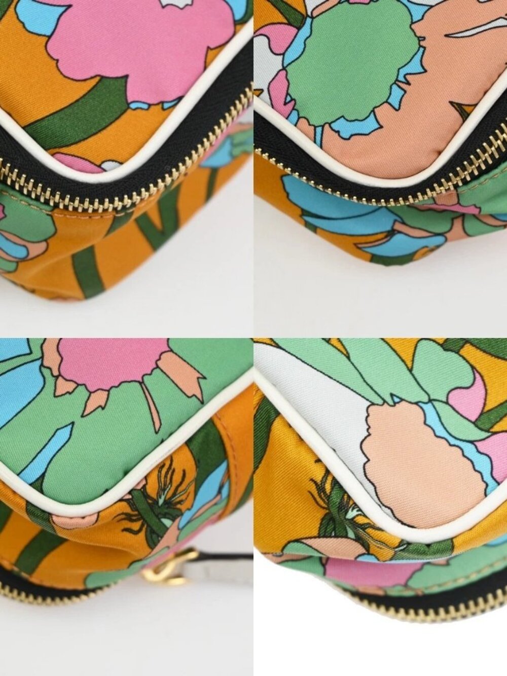 FENDI Square Clutch Pouch Bag Nylon Leather Multicolor Orange GHW Italy 36KD680 - Picture 5 of 14
